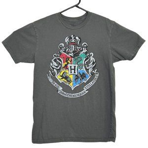 Universal Studios Harry Potter Hogwarts Seal‎ Mens M Gray Short Sleeve T Shirt